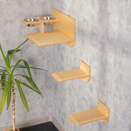 Stylish cat feeder with a minimalist design