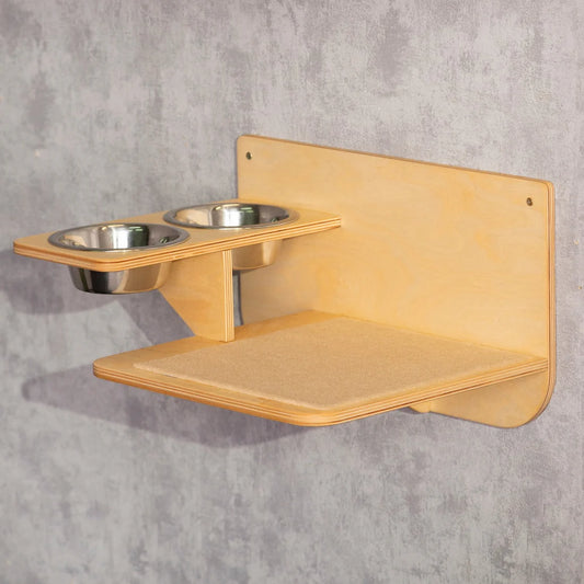Wall-Mounted Cat Feeder: Stylish & Elevated - Modern Cat