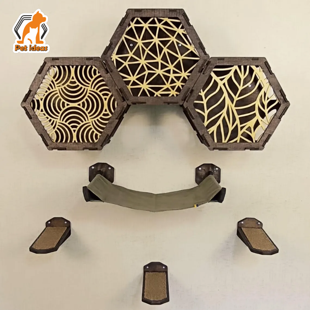 Handcrafted Cat Hexagons & Houses