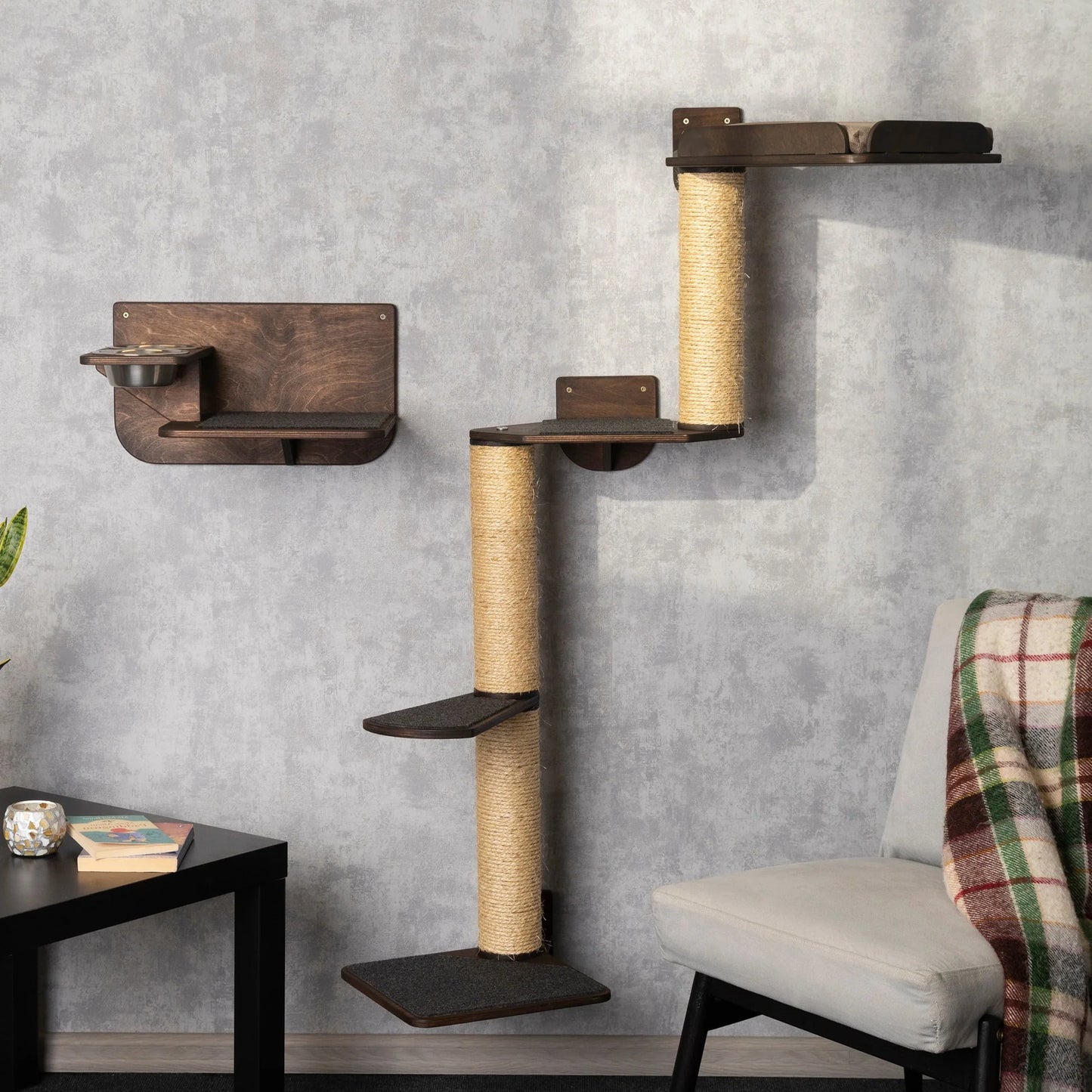 cat-tree-and-bed-combo-with-stylish-shelves