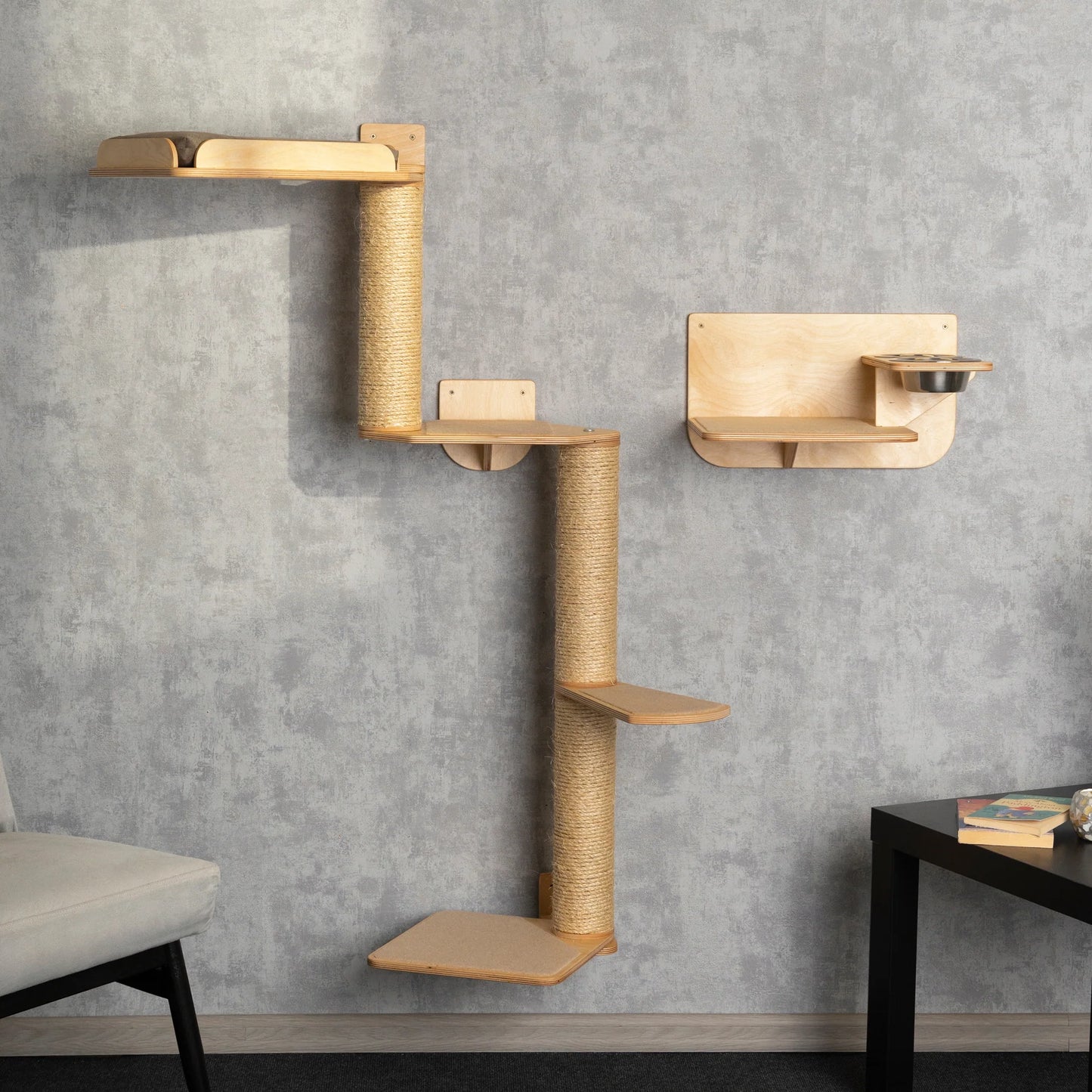 cat-tree-and-bed-combo-with-stylish-shelves