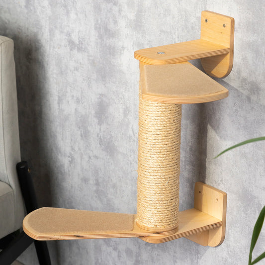 handmade-scratching-post-with-built-in-shelves
