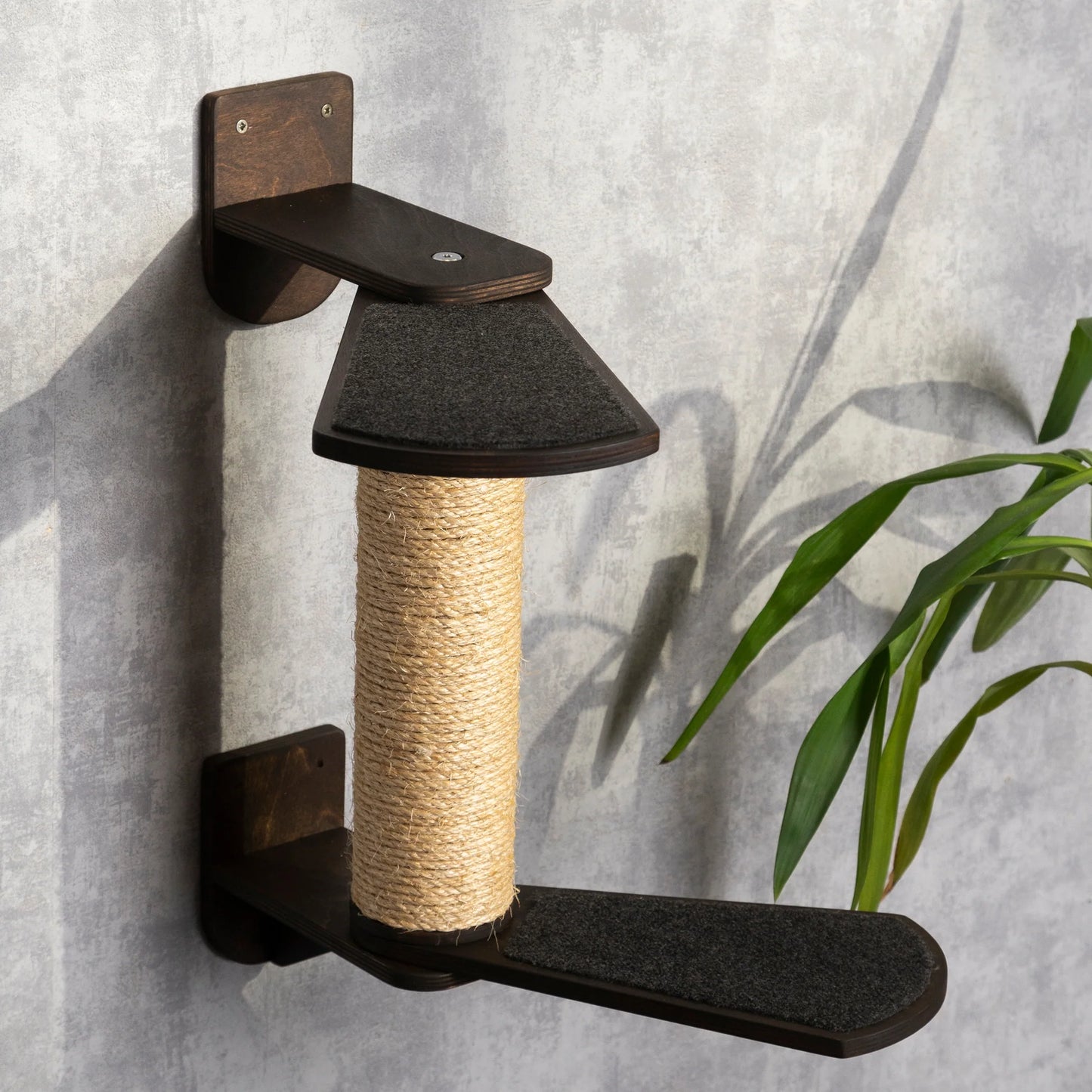 handmade-scratching-post-with-built-in-shelves