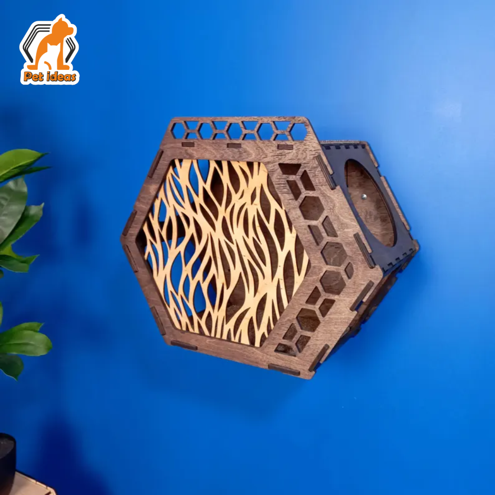 hexagon-wall-mounted-cat-shelf-with-decorative-grid
