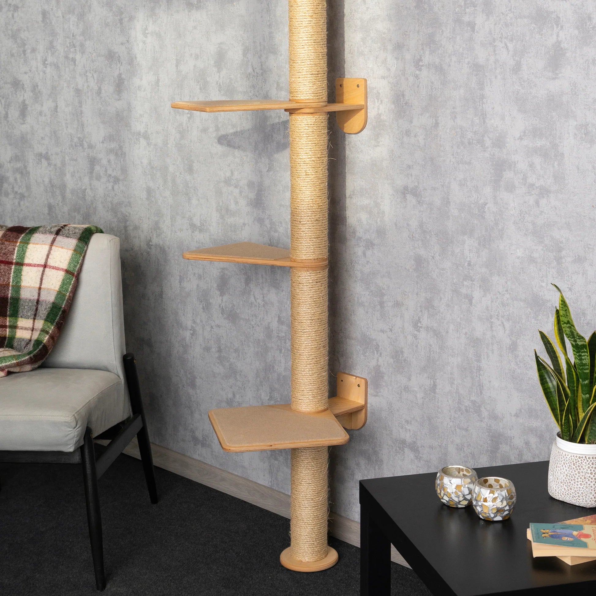 luxurious-cat-bed-with-integrated-shelves