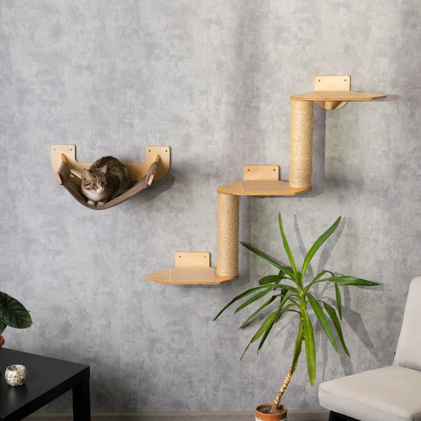 luxurious-cat-hammock-scratching-post
