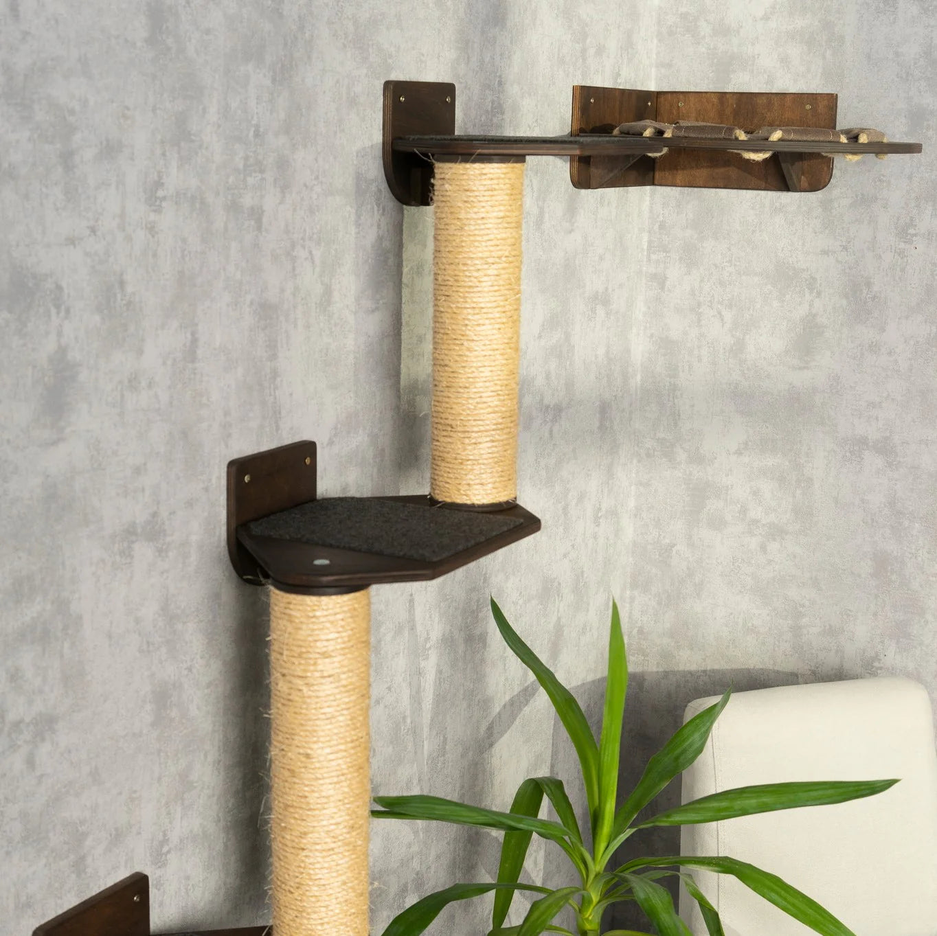 luxurious-cat-tree-with-hammock-shelves