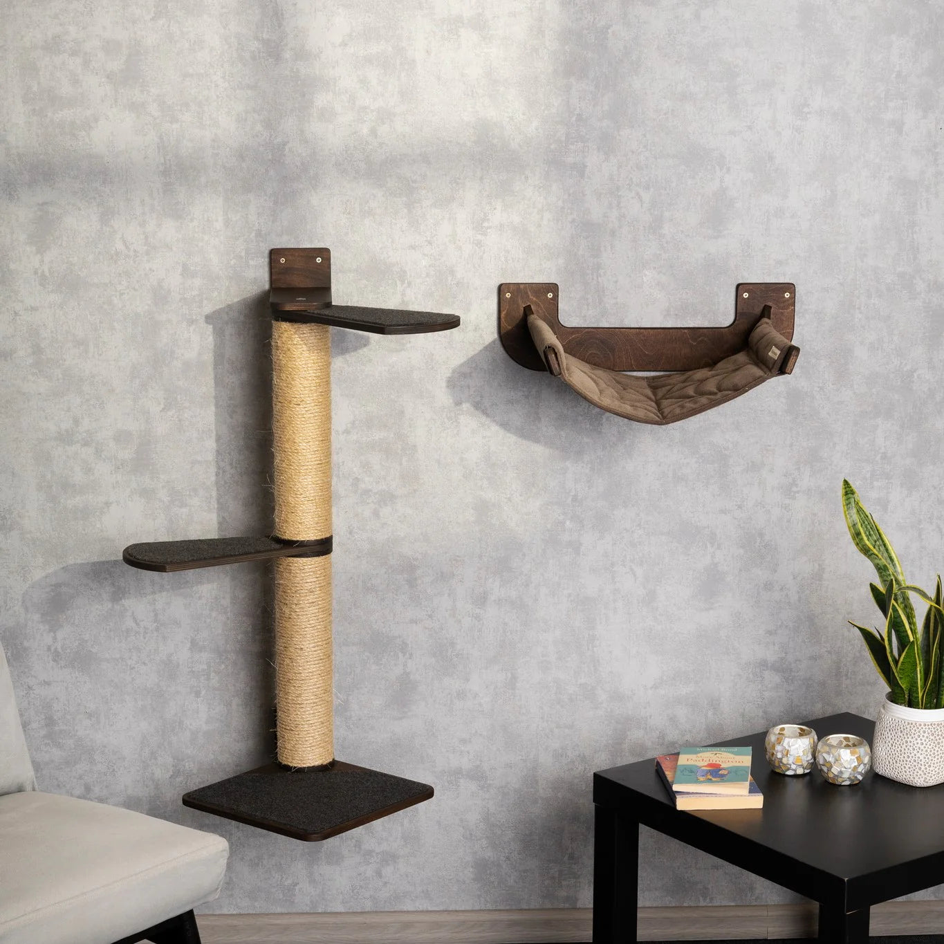 modern-cat-tree-with-hammock-shelves
