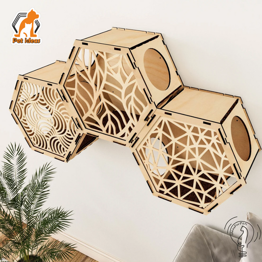modern-hexagon-cat-wall-mounted-perch-shelves