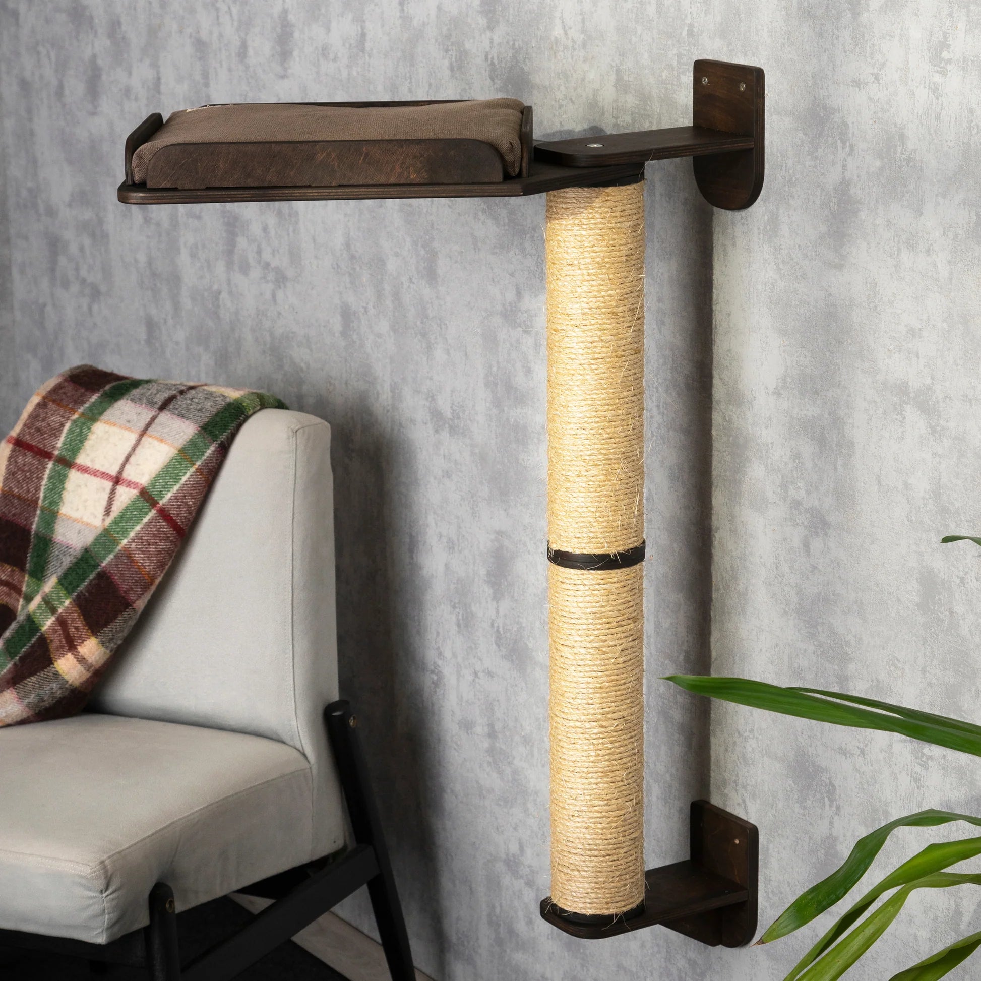 premium-cat-scratching-post-and-cozy-bed-combo