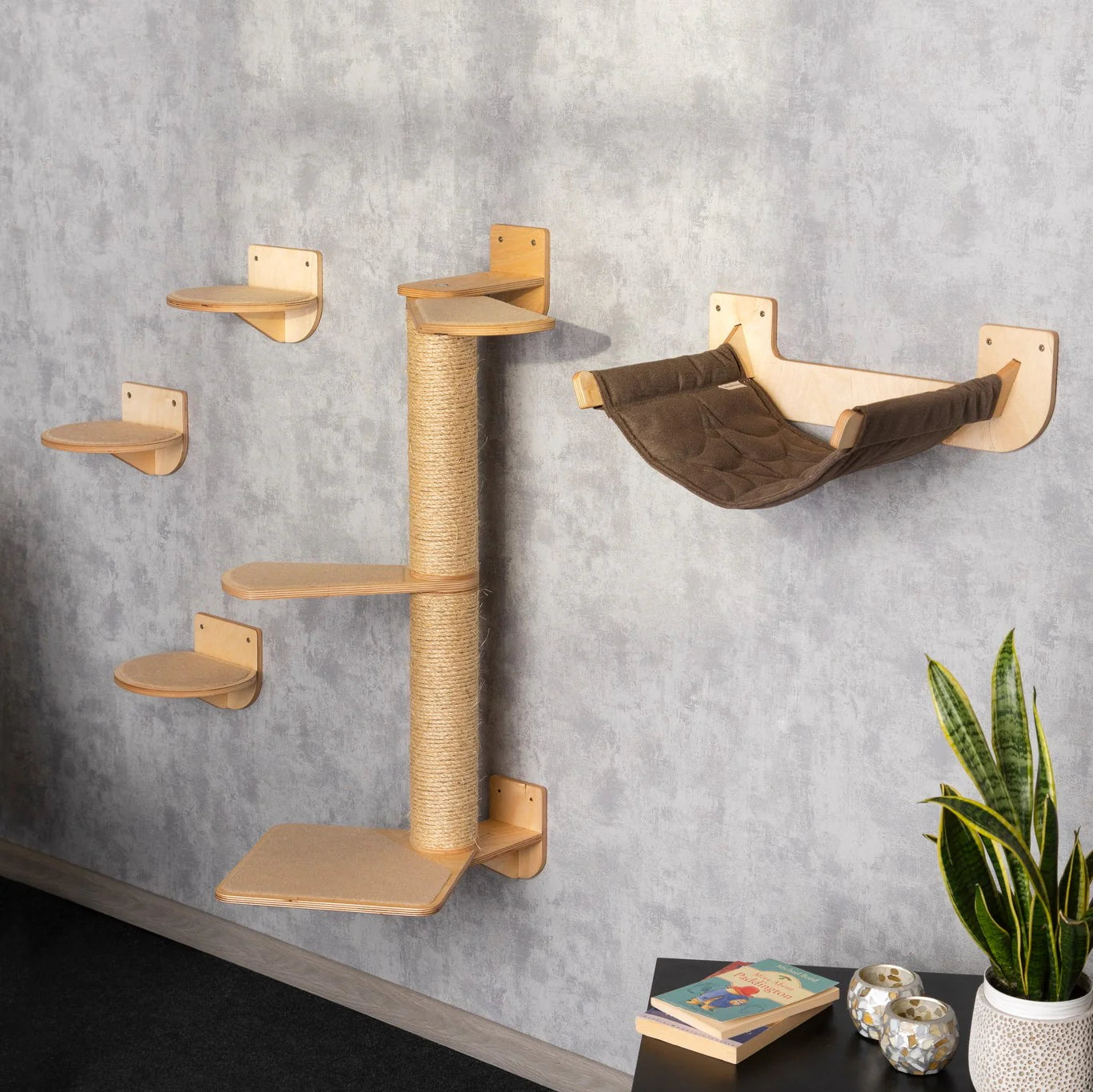 space-saving-cat-tree-with-hammock-shelves