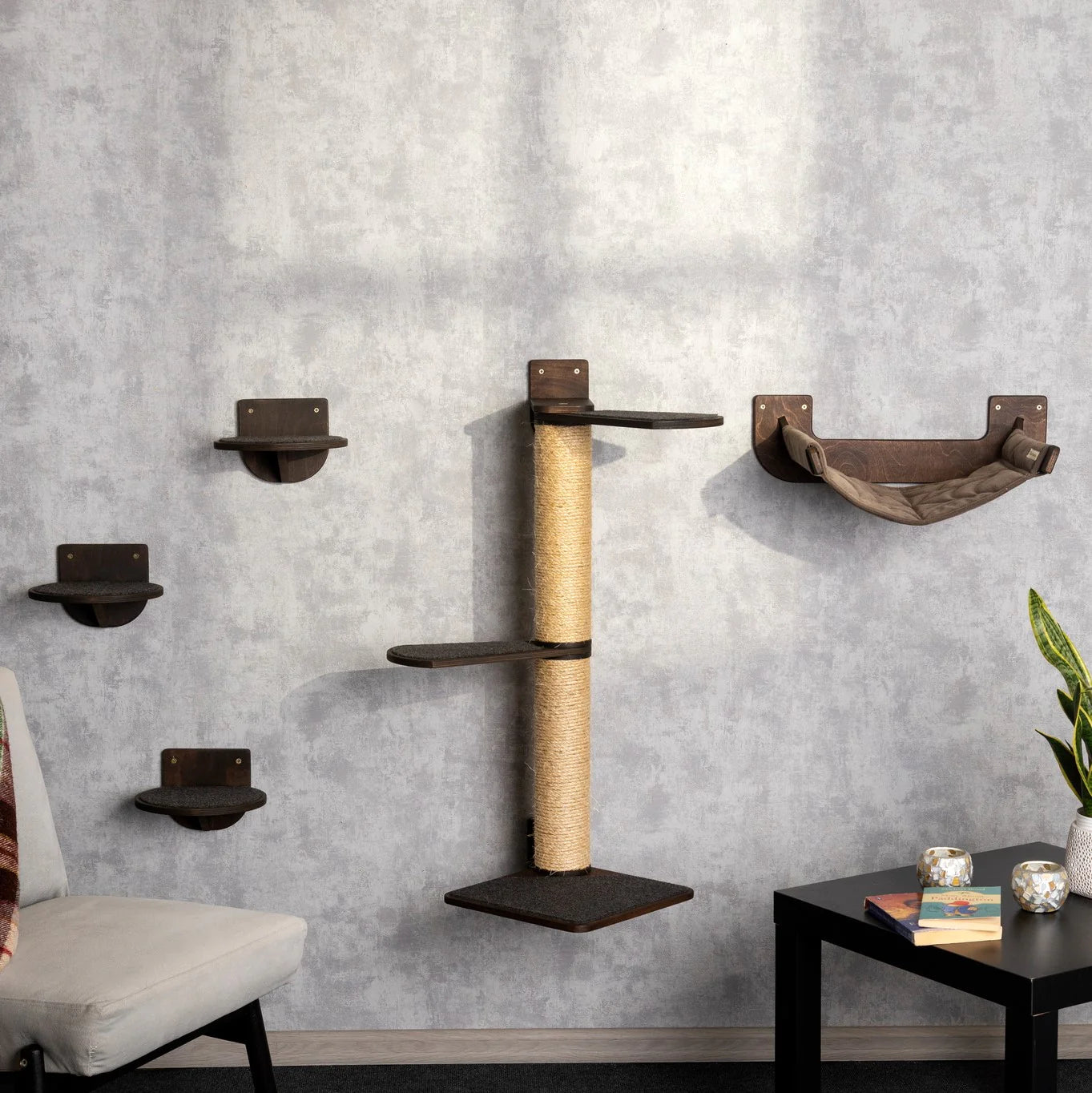 space-saving-cat-tree-with-hammock-shelves