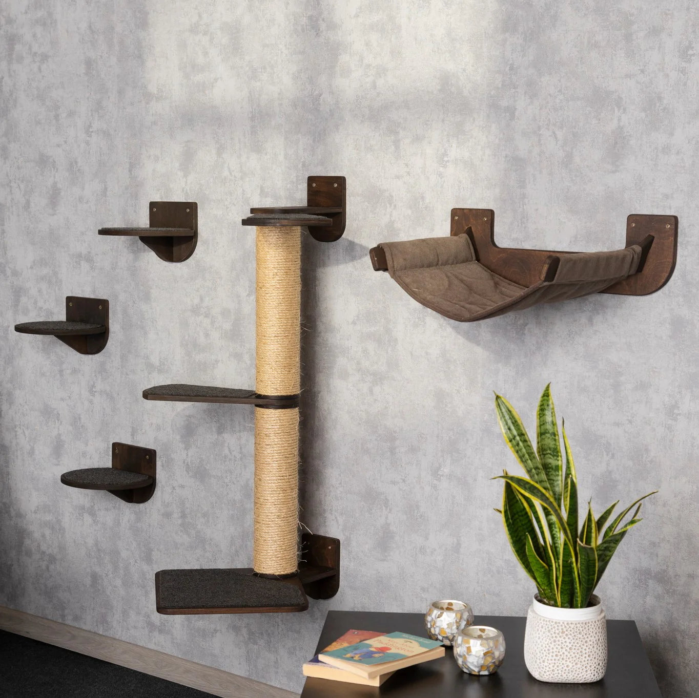 space-saving-cat-tree-with-hammock-shelves