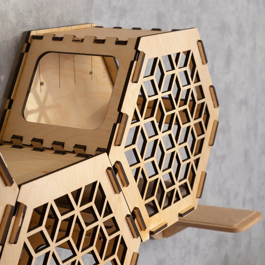 Multi-Level Cat House with Integrated Scratching Post - Modern Cat