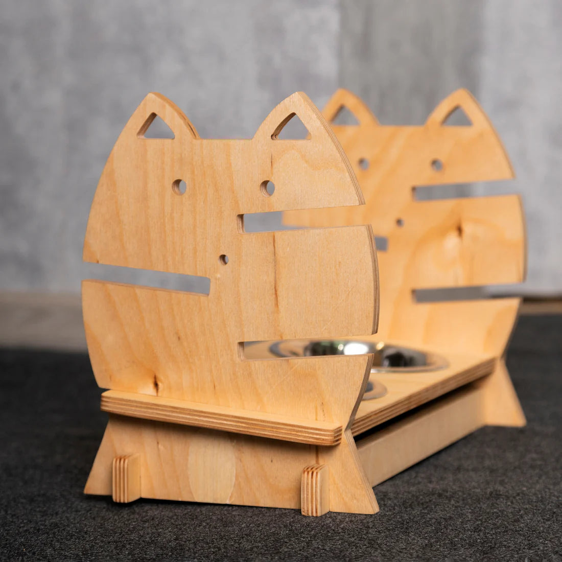 handcrafted cat feeder bowl