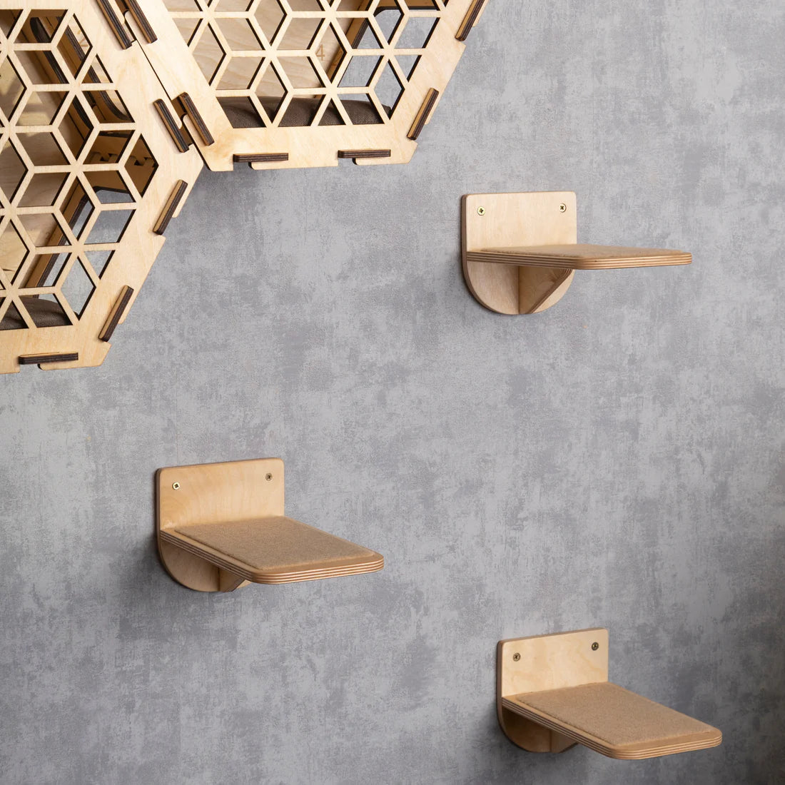 Multi-Level Cat House with Integrated Scratching Post - Modern Cat